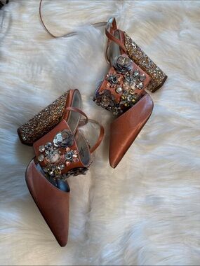 ASOS Jeweled Block Heel Mules
